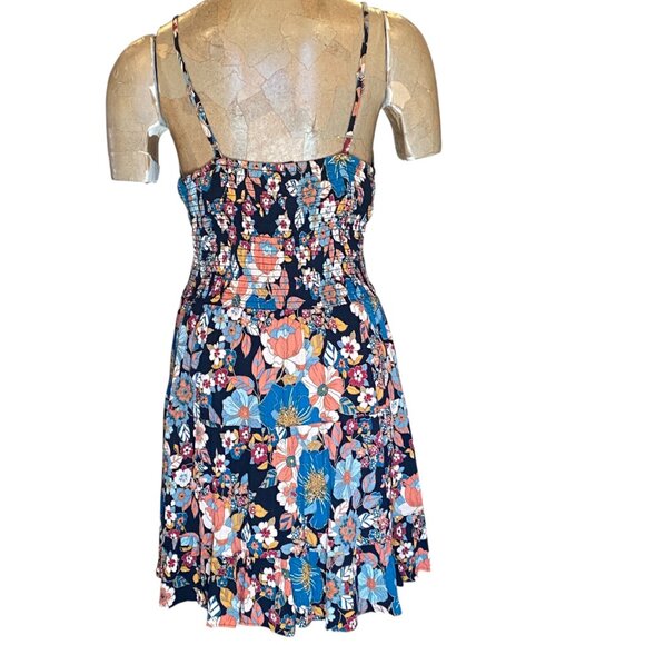 ANGIE V Neck Twist Front Cut Out Sundress Jrs Sz L #285W - Picture 5 of 8